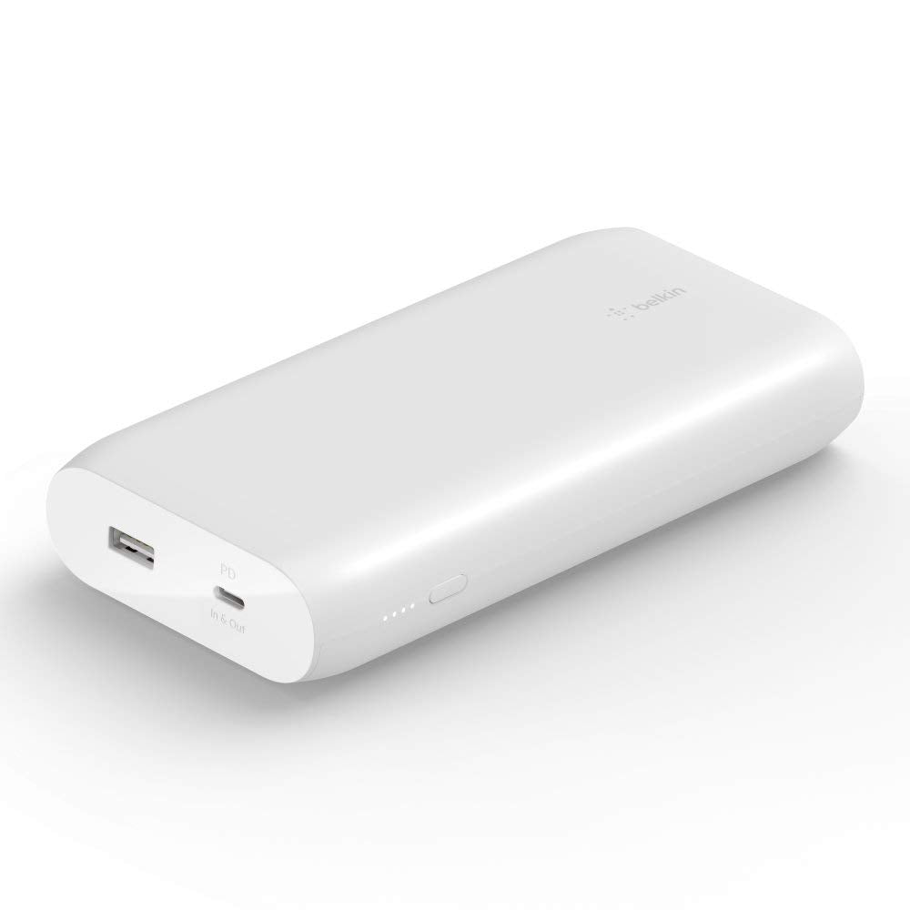 Belkin 20000 mAH Lightweight/Slimmest Power Bank w/ 1 USB-C Port and 2 USB-A Ports | 15W Charging for iPhone Series, Samsung Galaxy, Google Pixel & More | 2 Years Warranty & Upto 2L CEW | Black