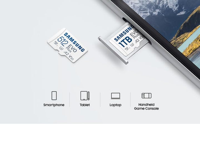 SAMSUNG EVO Plus 256GB Micro w/SD Adaptor SDXC - NEW