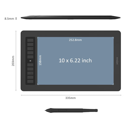 XENX P3-1060B Digital Graphics Drawing Pen Tablet (10" x 6.25" Black) - Openbox