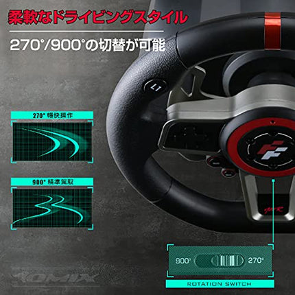 Flashfire Suzuka 900R Racing Wheel Set With Clutch pedals and H-shifter for PC, PS3, PS4, Xbox 360, XBOX ONE and Nintendo Switch(Es900R) - OPENBOX
