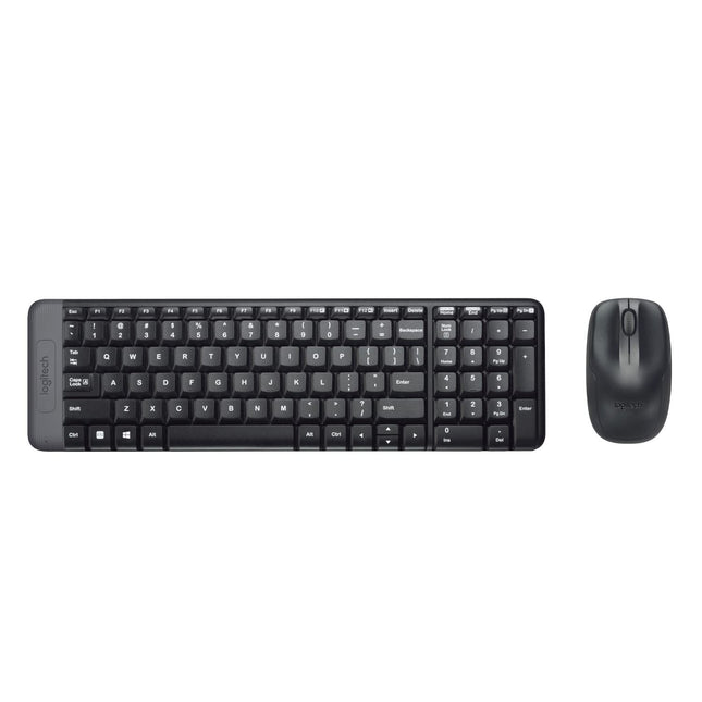 Logitech MK220 Compact Wireless Keyboard and Mouse Combo for Windows, 2.4 GHz Wireless with Unifying USB-Receiver, 24 Month Battery, Compatible with PC, Laptop - New