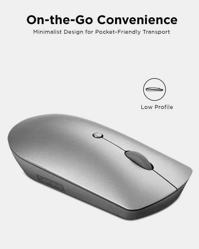 Lenovo 600 Bluetooth 5.0 Silent Mouse: Compact, Portable, Dongle-Free Multi-Device connectivity with Microsoft Swift Pair | 3-Level Adjustable DPI up to 2400 (Assorted Color) - OpenBox