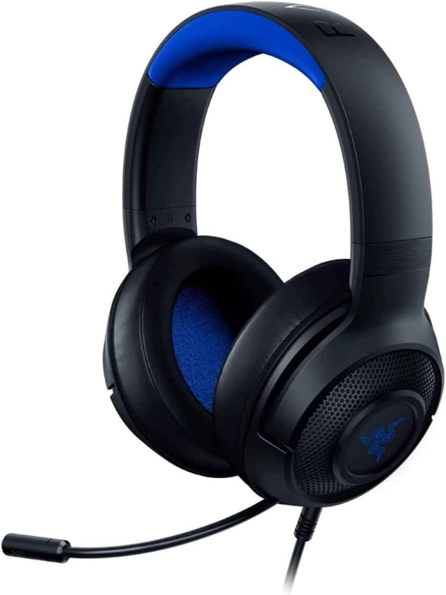 Razer Kraken X for Console - Wired Gaming Headset for Console (Flexible Cardioid Microphone, 40 mm Speakers, 0.3 cm Cable, 250 g Ultralight Design) Black-Blue- OPENBOX