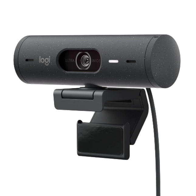 Logitech Brio 500 Full HD Webcam with Auto Light Correction, Show Mode, Dual Noise Reduction Mics, Webcam Privacy Cover, Works with Microsoft Teams, Google Meet, Zoom, USB-C Cable - Openbox