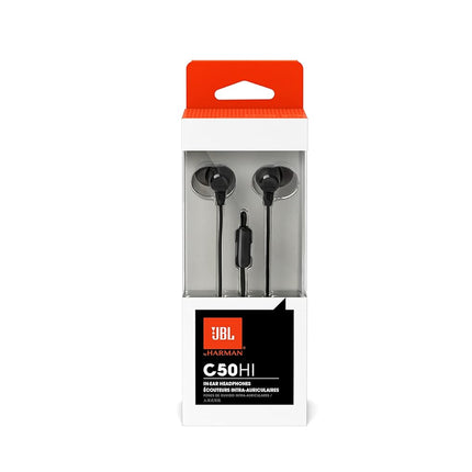 JBL C50HI, Wired in Ear Headphones with Mic, One Button Multi-Function Remote, Lightweight & Comfortable fit (Assorted Color) - Openbox