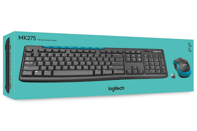 Logitech MK275 Wireless Keyboard and Mouse Combo for Windows, 2.4 GHz Wireless, Compact Wireless Mouse, 8 Multimedia & Shortcut Keys, 2-Year Battery Life, PC/Laptop - NEW SEALED PACK