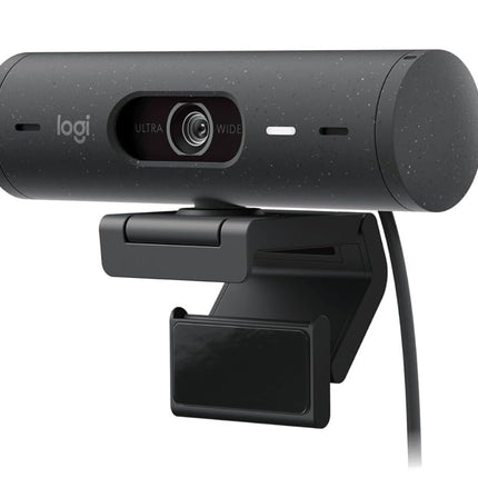 Logitech Brio 500 Full HD Webcam with Auto Light Correction, Show Mode, Dual Noise Reduction Mics, Webcam Privacy Cover, Works with Microsoft Teams, Google Meet, Zoom, USB-C Cable - Openbox
