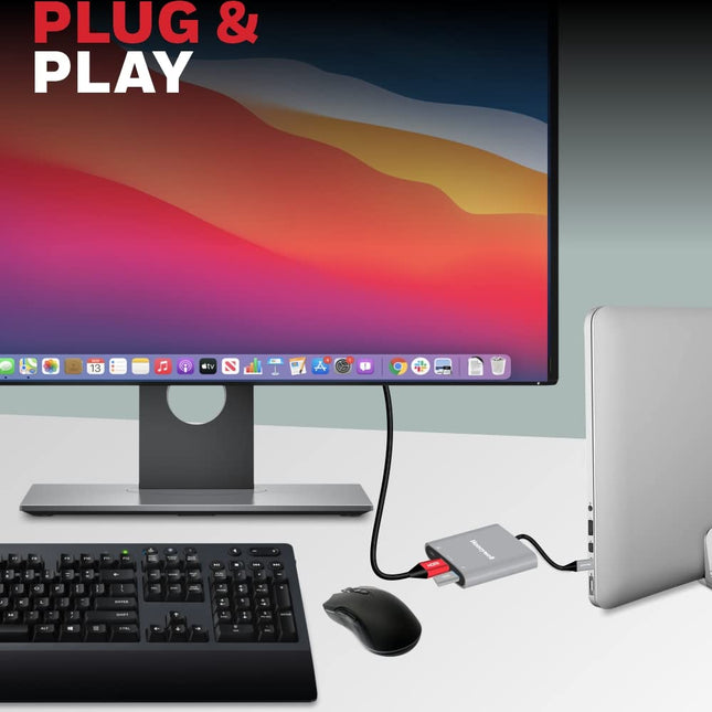 Honeywell High-Speed 3-in-1 Type C to HDMI Adapter, PD Charging Upto100W, USB3.0 Delivers Quick Transfer Speed of 5GBPS, UHD 4K@30Hz, Universally Compatible with All Type C Devices, Aluminium Case - OPENBOX