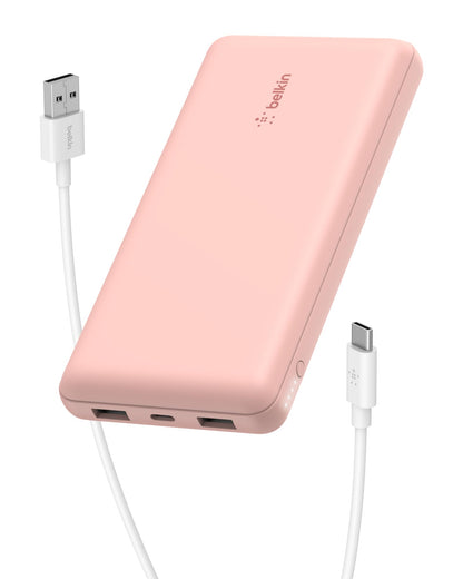 Belkin 20000 mAH Lightweight/Slimmest Power Bank w/ 1 USB-C Port and 2 USB-A Ports | 15W Charging for iPhone Series, Samsung Galaxy, Google Pixel & More | 2 Years Warranty & Upto 2L CEW | Black