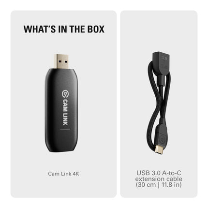 Corsair Elgato Cam Link 4K USB 3.0 Broadcast Live, Record via DSLR, Camcorder, or Action Cam, 1080p60 or 4K at 30 FPS, Compact HDMI Capture Device - Openbox