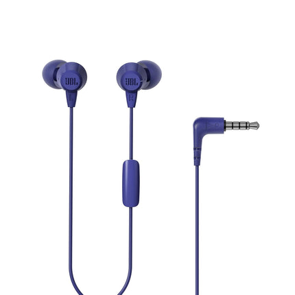 JBL C50HI, Wired in Ear Headphones with Mic, One Button Multi-Function Remote, Lightweight & Comfortable fit (Assorted Color) - Openbox