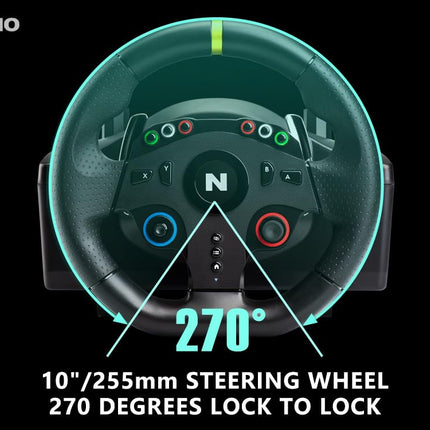 NiTHO Drive Pro ONE V24 Gaming Steering Wheel for PC, PS4, Xbox One, Xbox Series X|S and Switch, 270° Racing Wheel with Floor Pedals, Driving Car Simulator for Arcade Racing and Driving Games - OPENBOX