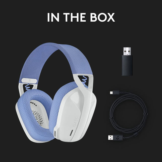 Logitech G435 Lightspeed and Bluetooth Wireless Over Ear Gaming Headphones - Lightweight with Dual mics, 18h Battery, Compatible with Dolby Atmos, PC, PS4, PS5, Mobile - OpenBox
