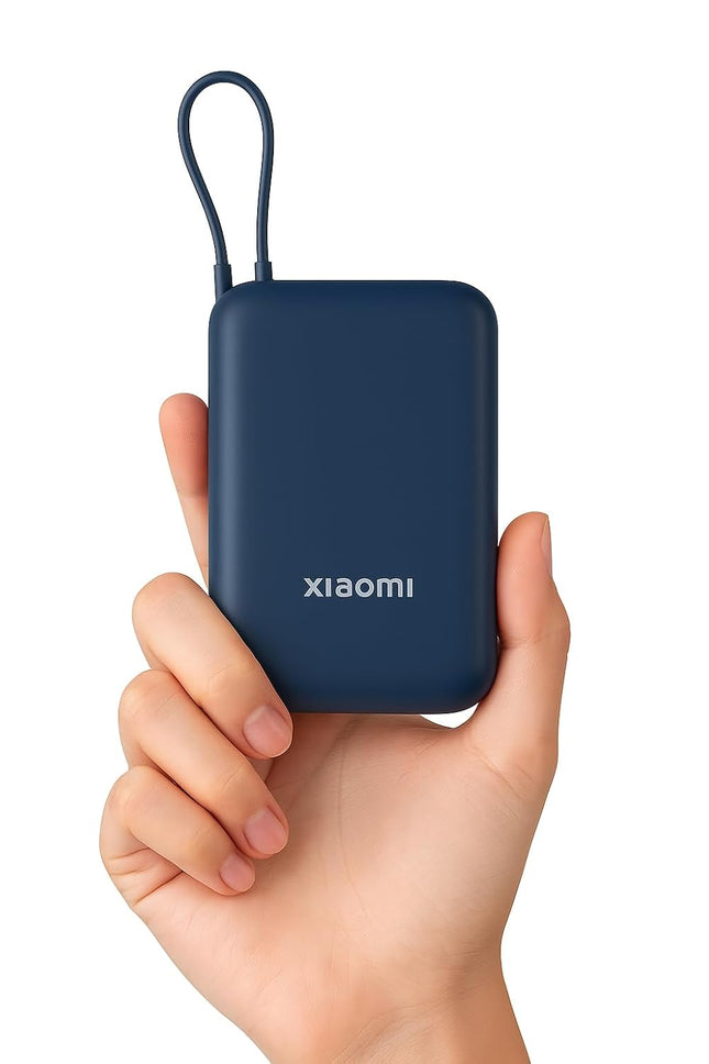 Xiaomi Mi Pocket Power Bank 10000mAh 22.5W with Built-in Cable (MI Powerbank),Blue