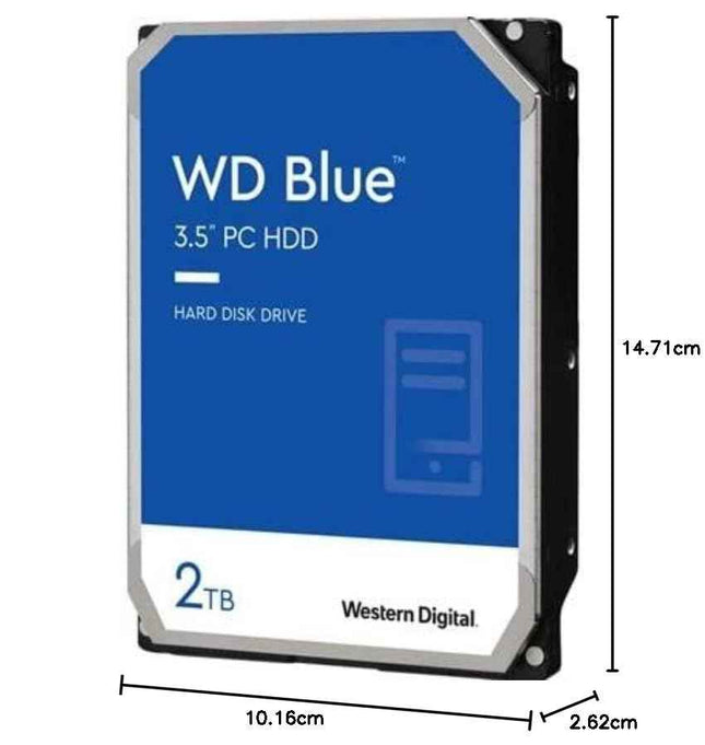2TB WD Blue 3.5" SATA 6 Gb/s PC Hard Drive - Openbox