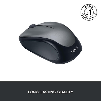 Logitech M235 Wireless Mouse, 1000 DPI Optical Tracking, 12 Month Life Battery, Compatible with Windows, Mac, Chromebook/PC/Laptop - Grey - Openbox