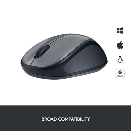 Logitech M235 Wireless Mouse, 1000 DPI Optical Tracking, 12 Month Life Battery, Compatible with Windows, Mac, Chromebook/PC/Laptop - Grey - Openbox