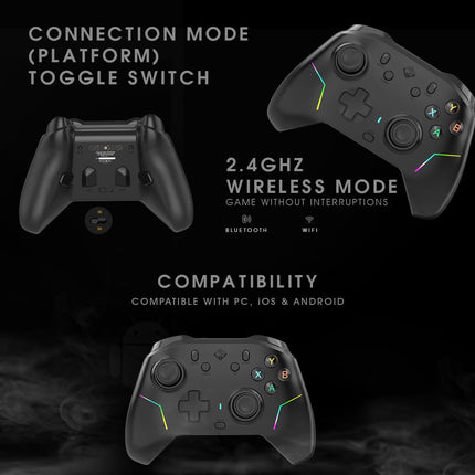 Cosmic Byte Starforge Tri-Mode Controller | Optical Triggers with Trigger Locks | TMR Replaceable Joysticks | Impulse Trigger Feedback | HD Voice Coil Vibration | Macro Back Buttons | RGB & Tri-Mode Connectivity - Openbox