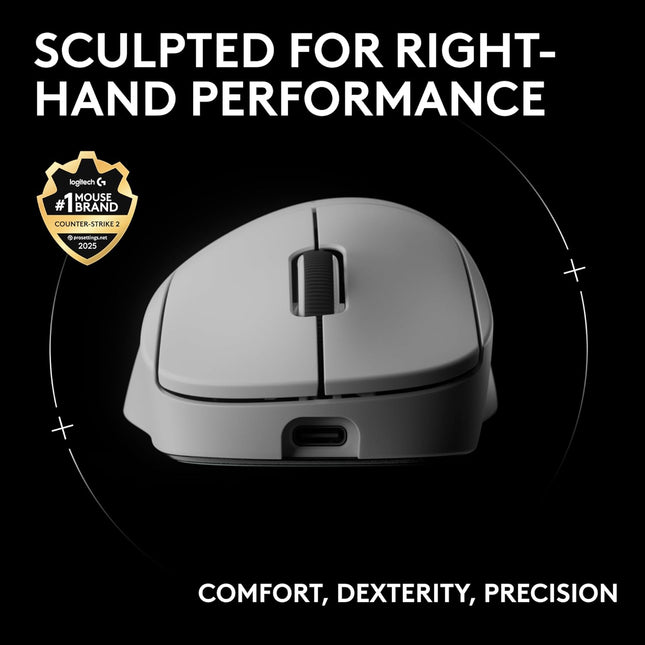 Logitech G PRO X Superlight 2 DEX Lightspeed Wireless Gaming Mouse, 60g Pro-Grade Lightweight Mouse with 5 Programmable Buttons, 44k DPI Sensor, USB-C Charging, for PC/Mac - White - New Sealed Pack