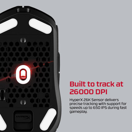 HyperX Pulsefire Haste 2 Dual Wireless RGB Gaming Mouse, Up to 26K DPI, HyperX 26K Sensor, 61g Ultra Lightweight, 100 Hr Battery Life, 1K Hz Polling Rate, 24 Months Warranty - Black - openbox