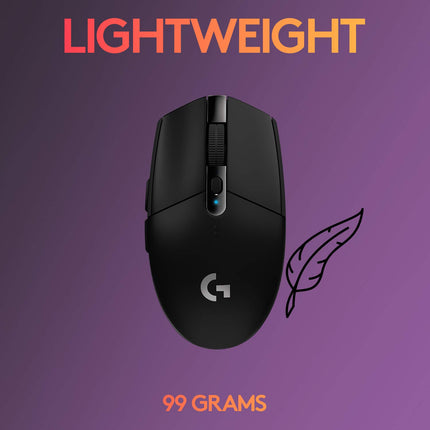 Logitech G304 Lightspeed Wireless Gaming Mouse, Hero Sensor, 12,000 DPI, Lightweight, 6 Programmable Buttons, 250h Battery Life, On-Board Memory, Compatible with PC/Mac - Openbox
