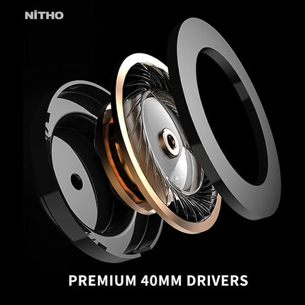 NiTHO SPECTRA STEREO GAMING Wired On Ear Headphones with Noise Canceling Mic & RGB LED Light, Compatible with PC/PS4/PS5/Xbox One/XBOX series X S/Switch/Phones (PC adaptor included) (Black) - Openbox