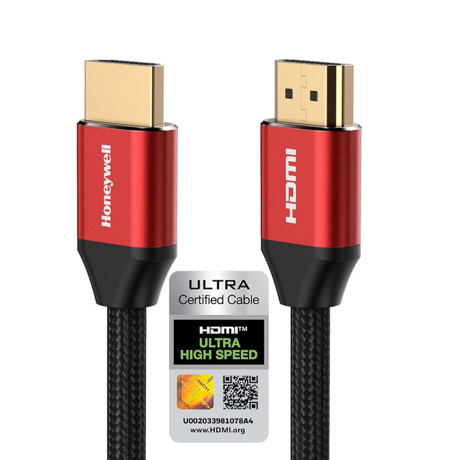 Honeywell HDMI Cable 2.1 with Ethernet, 8k@60Hz, 4k@120Hz UHD Resolution, 48 GBPS Transmission Ultra High Speed, Dolby DTS, eARC,3D - Openbox