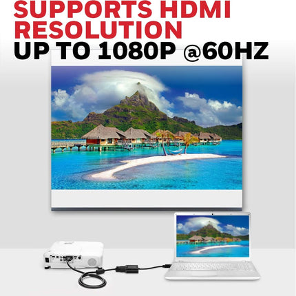 Honeywell 3in1 HDMI to VGA, 3.5mm Audio Jack & Micro USB Port, 1080p@60Hz HDMI Resolution & 6.75GB Transfer Speed, VGA Resolution 1920x1200P@60Hz, Compatible with-LED, Laptop, Gaming Console etc-Black - OPENBOX