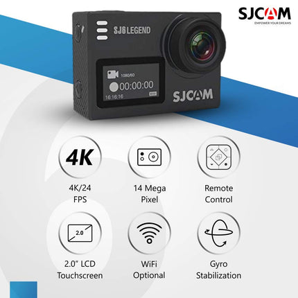 SJCAM Legend SJ6 Sports Gyro Action Camera with 2"(5cm) Dual LCD Touch Screen - Openbox