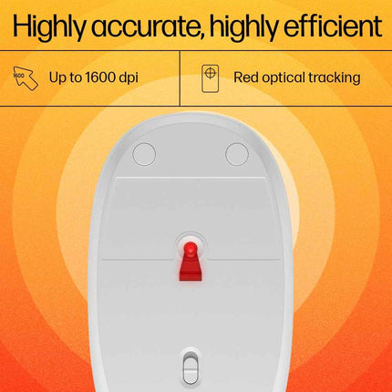 HP 240 Lunar White Bluetooth Mouse/Bluetooth® 5.1 connection/15 Month battery/1600 dpi Optical Sensor/Sleek and ambidextrous Design - NEW