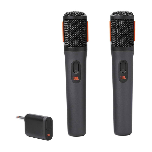 JBL Partybox Wireless Microphone for JBL Partybox Speakers with Wireless Dongle, Up to 20 Hours Playtime, 2 Mics in the Box (Black) - New Sealed Pack