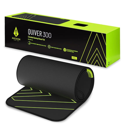 Archer Tech Lab Premium Gaming Mouse Pad Extended Desk Mat, Smooth Low-Friction Jacquard Surface Precise Tracking for Gamers Home Office, Anti-Fray Edges, Non-Slip Base (Quiver 300XL, 80x30CM Black) - OPENBOX
