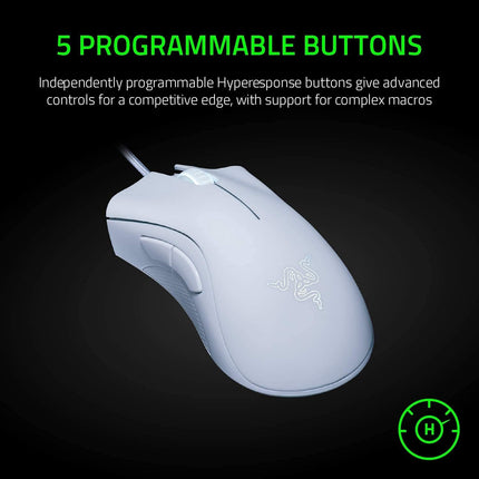 Razer DeathAdder Essential Wired Gaming Mouse I Single-Color Green Lighting I 6400DPI Optical Sensor - Openbox