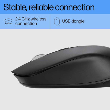 HP S1000 Mouse, 1600 DPI, 2.4Ghz Wireless Connection, Symmetrical Design for Smooth Scrolls, Black - NEW