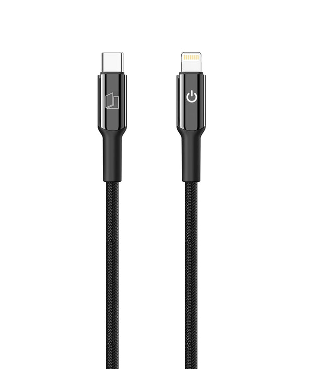 Neopack 1.5M USB-C to Lightning Connector Smart Auto-off Cable 30W Compatible with iPhone, Macbooks, iPad and More (Black)