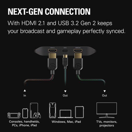 Elgato 4K X – Capture Up to 4K144 with Ultra-Low Latency on PS5/Pro, Xbox Series X/S, Nintendo Switch, OBS and More, HDMI 2.1, VRR, HDR10, USB 3.2 Gen 2, for Streaming & Recording, PC/Mac/iPad - openbox