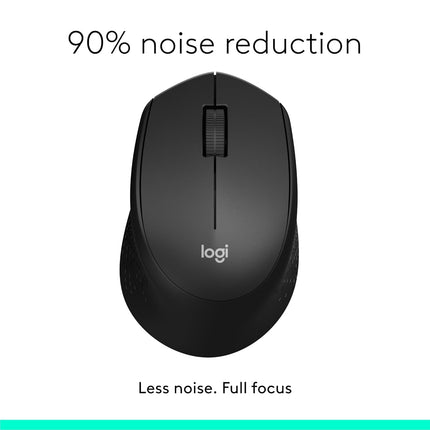 Logitech M331 Silent Plus Wireless Mouse, 2.4GHz with USB Nano Receiver, 1000 DPI Optical Tracking, 3 Buttons, 24 Month Battery Life, PC/Mac/Laptop - Openbox