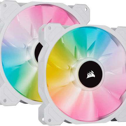 Corsair iCUE SP140 RGB Elite Performance 140mm White PWM Dual Fan Kit with Lighting Node CORE -Openbox