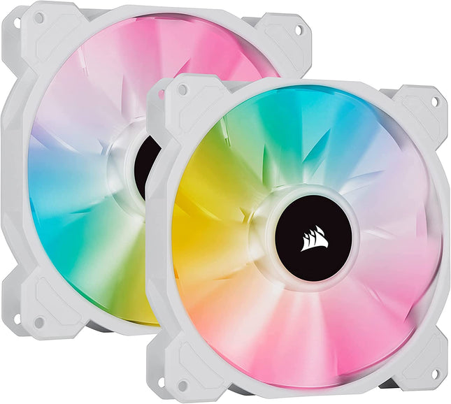 Corsair iCUE SP140 RGB Elite Performance 140mm White PWM Dual Fan Kit with Lighting Node CORE -Openbox