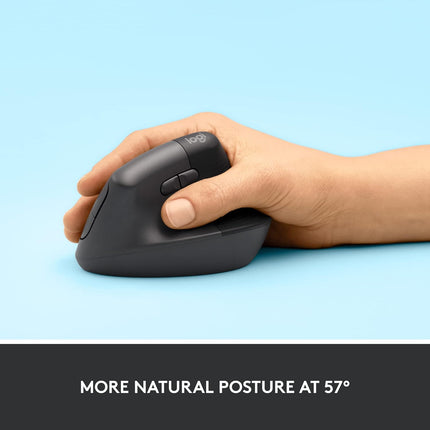 Logitech Lift Vertical Ergonomic Mouse, Wireless, Bluetooth or Logi Bolt USB Receiver, Quiet clicks, 4 Buttons, Compatible with Windows/macOS/iPadOS, Laptop, PC - Openbox