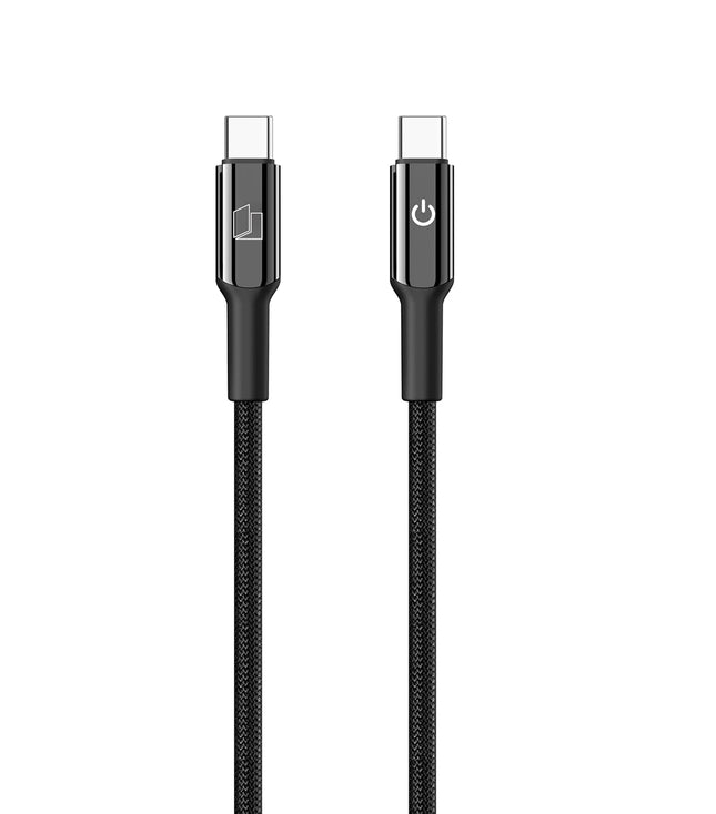Neopack 1.5M USB-C to C Connector Smart Auto-off Cable 60W Compatible with New Notebook, Macbook, Smartphones, Tablets, Power Banks, Earbuds and All USB-C Enabled Devices (Black) - NEW