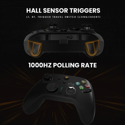 Cosmic Byte Eclipse Tri-Mode Controller | Hall Effect Triggers with Trigger Locks | Adjustable Force TMR Joysticks | 6-Axis Gyro | HD Voice Coil Vibration | Macro Back Buttons | PC/Android/iOS | Software Support - Openbox