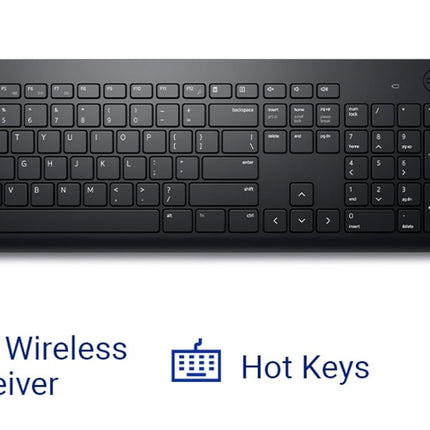 Dell KM3322W Wireless USB Keyboard and Mouse Combo, Anti-Fade & Spill-Resistant Keys, up to 36 Month Battery Life, 3Y Advance Exchange Warranty - Openbox