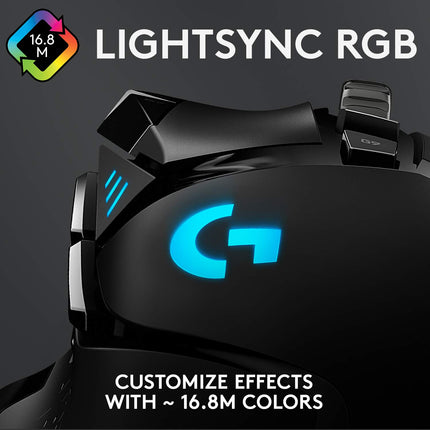 Logitech G502 Hero High Performance Wired USB Gaming Mouse, Hero 25K Sensor, 25,600 DPI, RGB, Adjustable Weights, 11 Programmable Buttons, On-Board Memory, PC/Mac - Black - Openbox