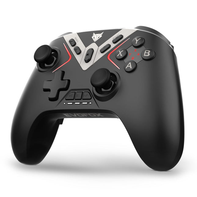 EvoFox One X Wireless Gaming Controller for PC, Switch, Android, iOS & macOS, Tri-Mode, Hall Effect Joysticks & Triggers, On-the-fly 6 Axis Gyro, 1000Hz Polling, Macro buttons, 800mAh Battery (Black)