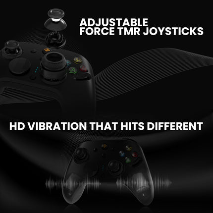 Cosmic Byte Eclipse Tri-Mode Controller | Hall Effect Triggers with Trigger Locks | Adjustable Force TMR Joysticks | 6-Axis Gyro | HD Voice Coil Vibration | Macro Back Buttons | PC/Android/iOS | Software Support - Openbox