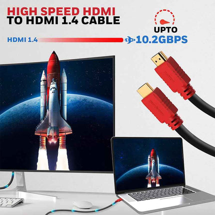 Honeywell HDMI 1.4 Cable with Ethernet (32.8ft/10M) High Speed HDMI Cable 10.2GBPS | Supports 3D /4Kx2K Ultra High Definition | 3D Home Theatre | 3D Gaming | Black - OPENBOX