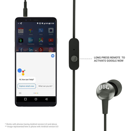 JBL C200SI, Premium in Ear Wired Earphones with Mic, Signature Sound, One Button Multi-Function Remote, Premium Metallic Finish, Angled Earbuds for Comfort fit (Assorted Color)- Openbox