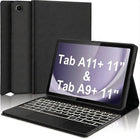 typecase Keyboard case for Samsung Galaxy Tab A11+ / A11 Plus 2025 (11 Inch) & A9+/ A9 Plus 2023 (11 Inch),7-Color Backlit & Touchpad,Multi Angle,Wireless Magnetically Detachable Keyboard Cover-Black - Openbox