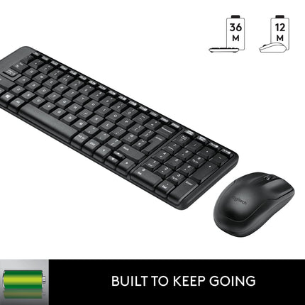 Logitech MK215 Wireless Keyboard and Mouse Combo for Windows, 2.4 GHz Wireless, Compact Design, PC/Laptop- Openbox